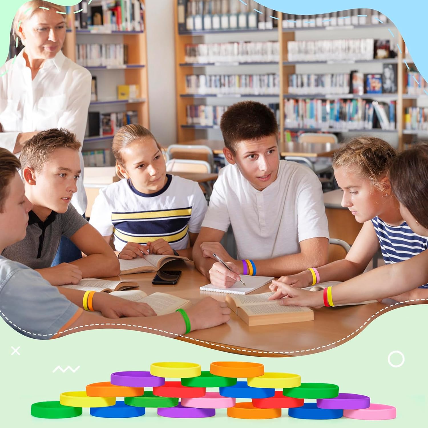 Thumbnail 6 de LVNRIDS 200 PCS Silicone Wristbands: Coloured Rubber Bracelets for Events and Promotions