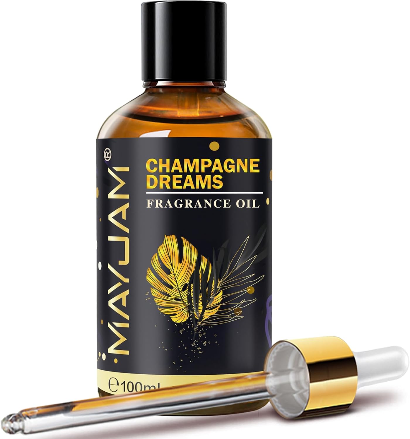 Detalle de MAYJAM Champagne Dreams Fragrance Oil, 100 ml Amber Glass Bottle