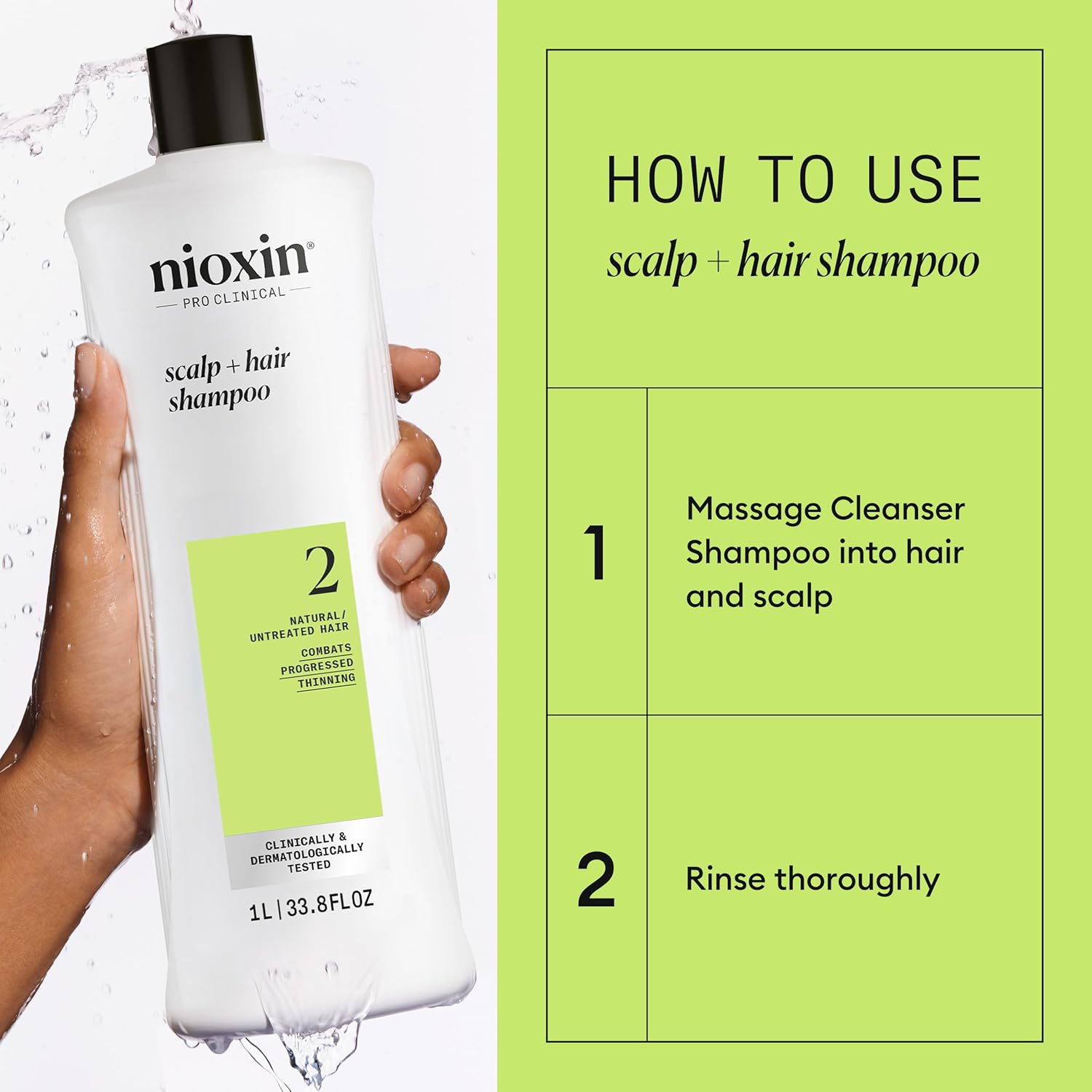 Thumbnail 4 de Nioxin System 2 Hair Thickening System (Shampoo, Conditioner & Serum) for Natural Hair with Progressed Thinning