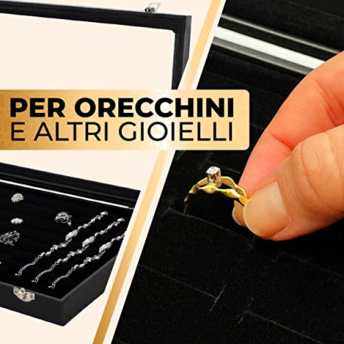 Thumbnail 6 de Praknu portaanelli da 100 anelli in similpelle, con coperchio trasparente