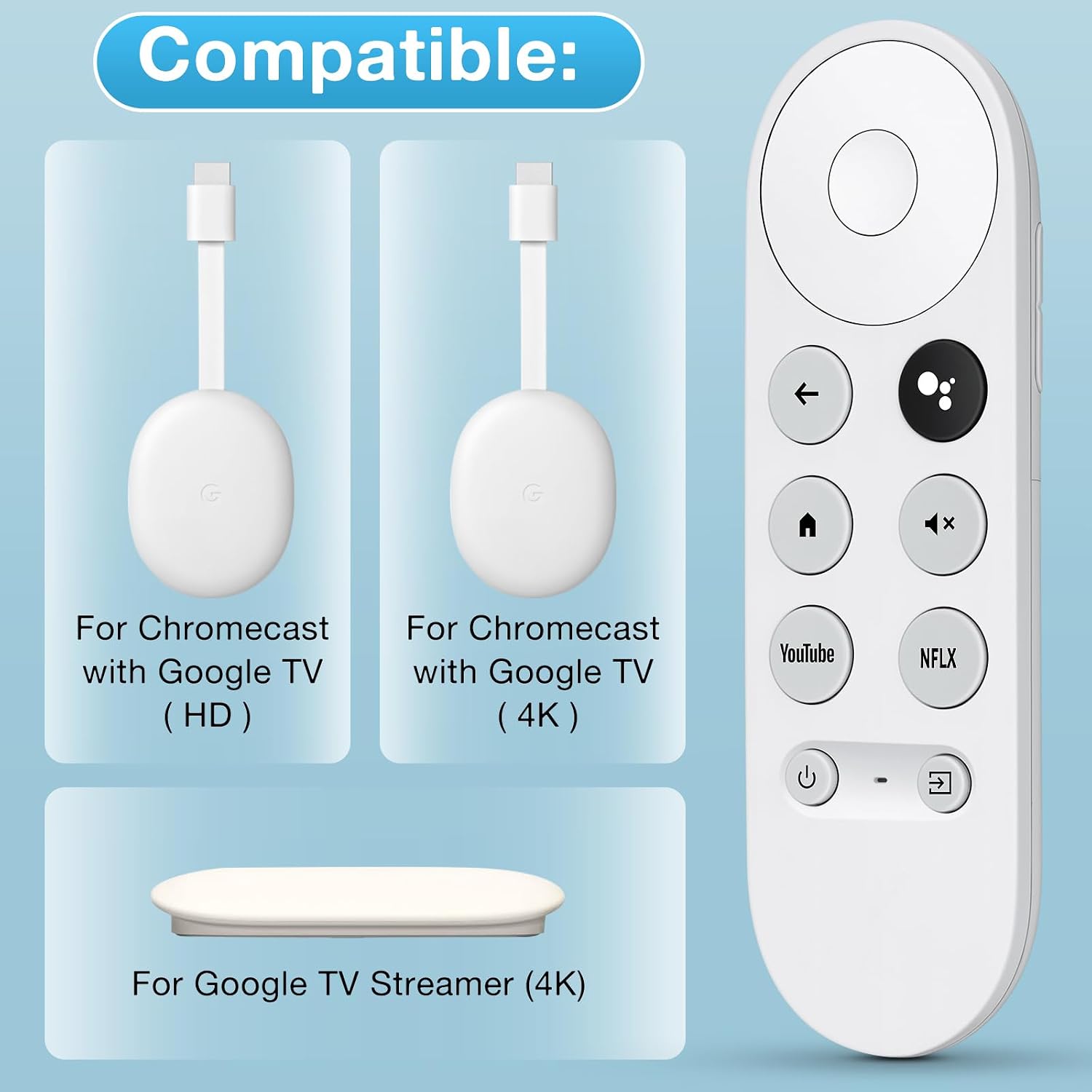 Detalle 2 de Replacement Chromecast Remote for Google TV 4K