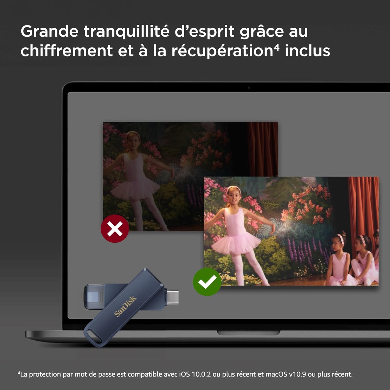 Thumbnail 6 de SanDisk Phone Drive 64 Go (Lightning & USB-C) bleu ciel métallique : clé USB 2-en-1 pour iPhone/iPad, Mac et PC