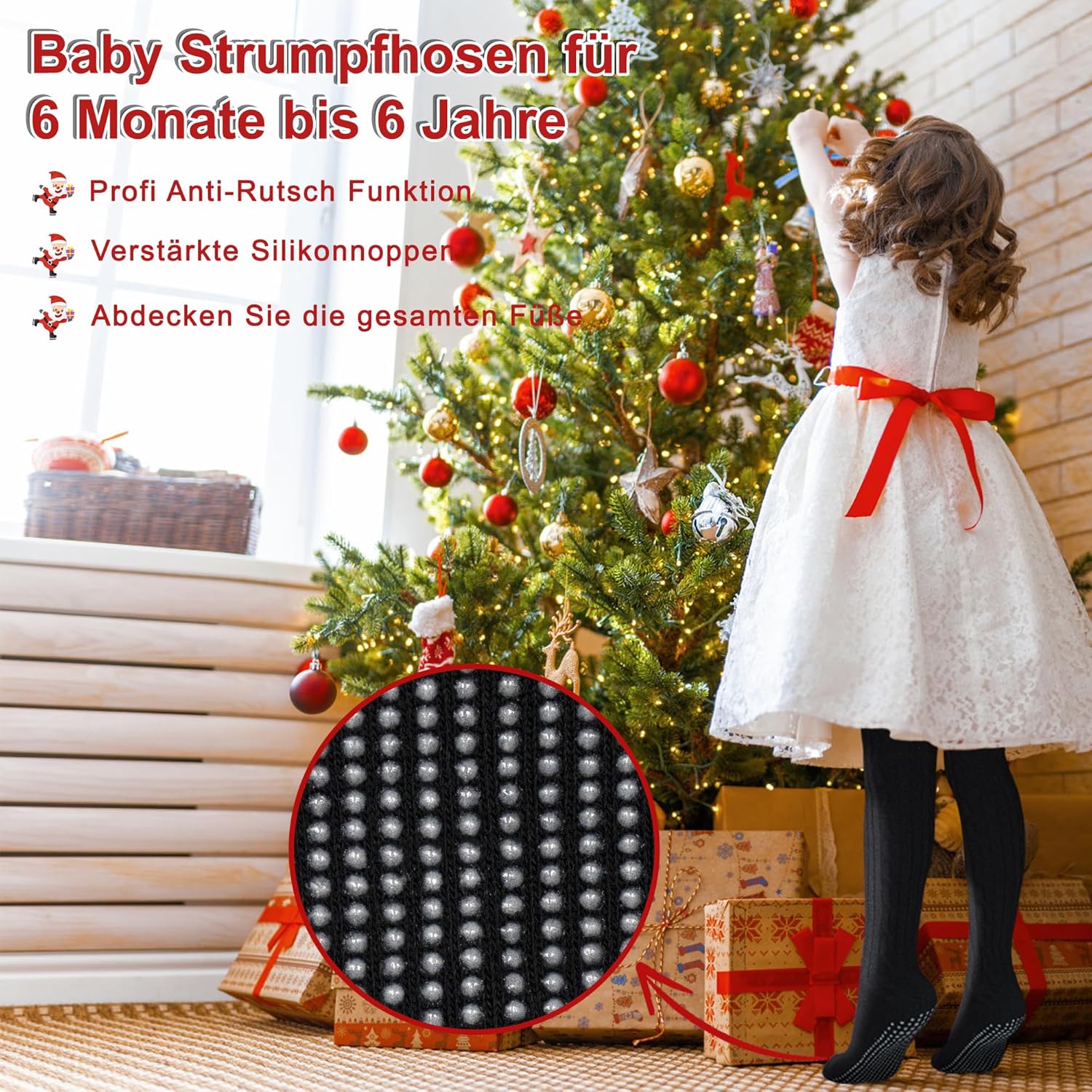 Thumbnail 5 de GENTABY Baby Strumpfhose Anti-Rutsch 3 Paar