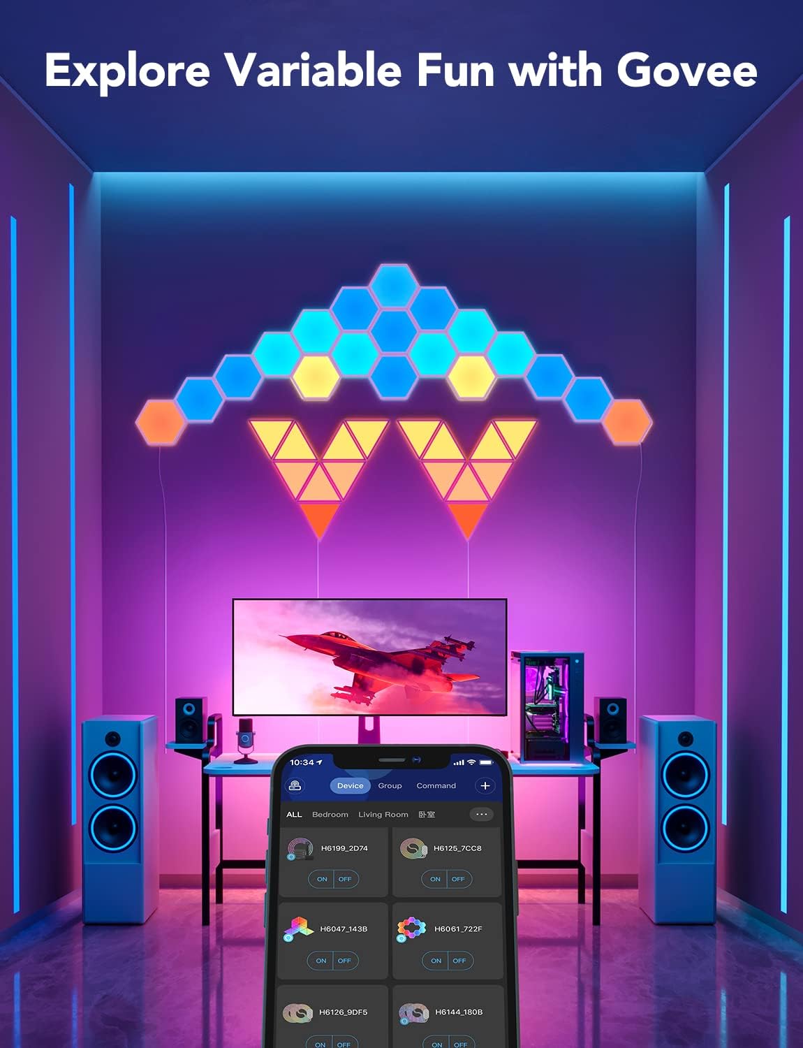 Thumbnail 6 de Govee Hexagon LED Wall Lights 10-Pack
