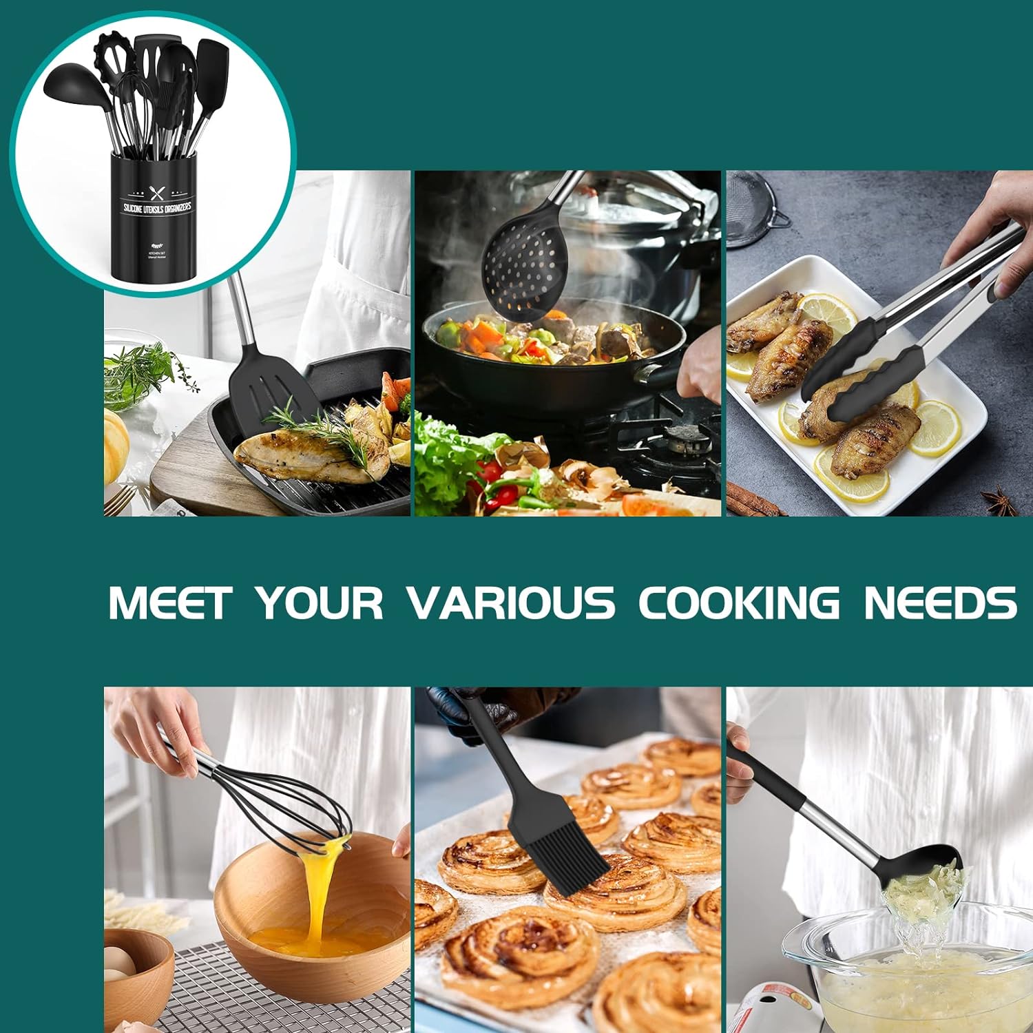Detalle 2 de Umite Chef 15pcs Silicone Cooking Set