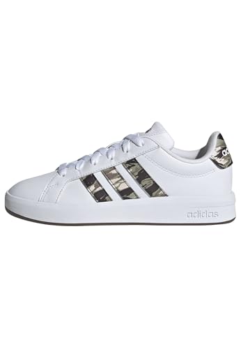 Adidas Grand Court 3.0 Shoes Junior - FTWR White/Tent Green/GUM5