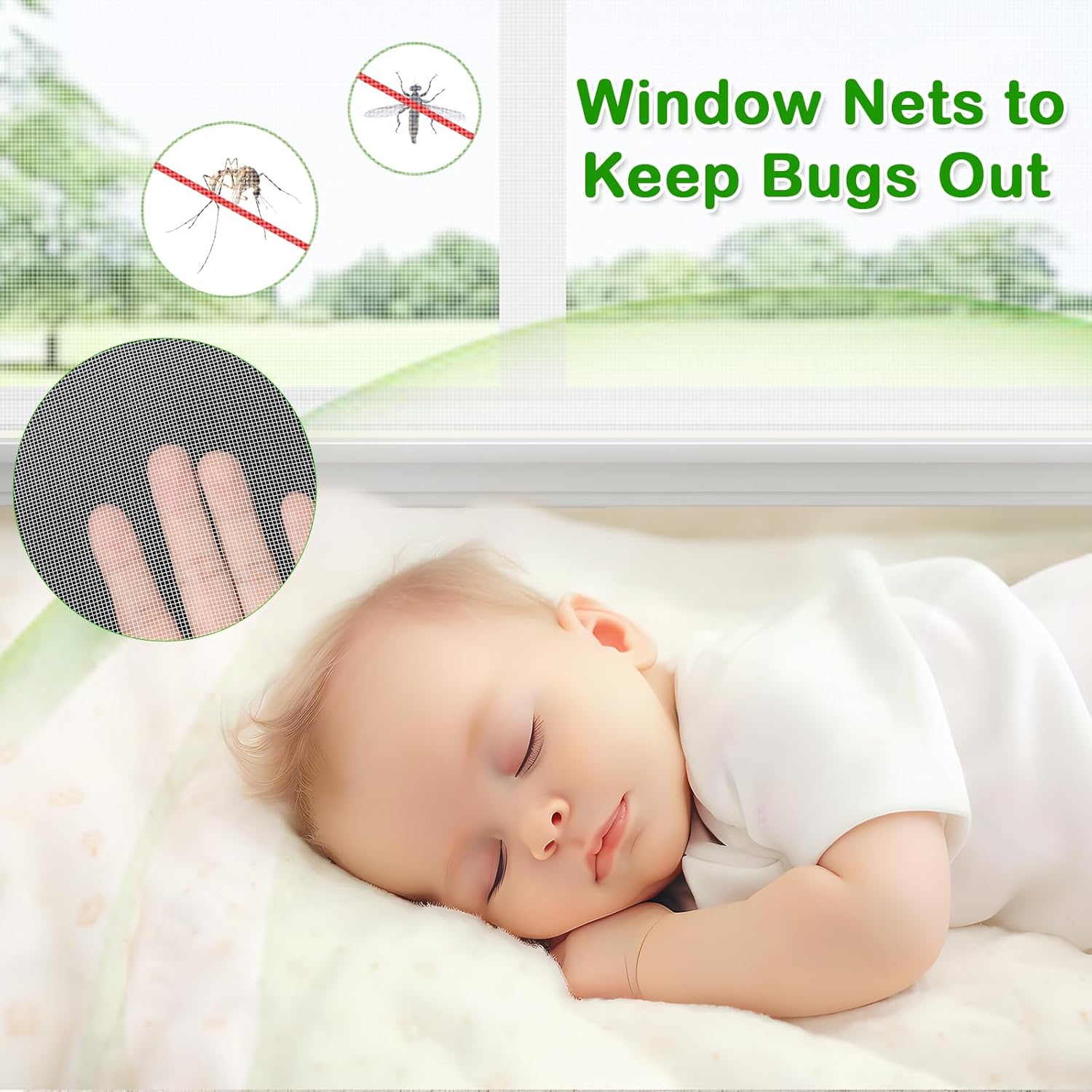 Thumbnail 3 de Fly Screens for Windows: White Magnetic Window Screen (150x180 cm) with Easy DIY Installation