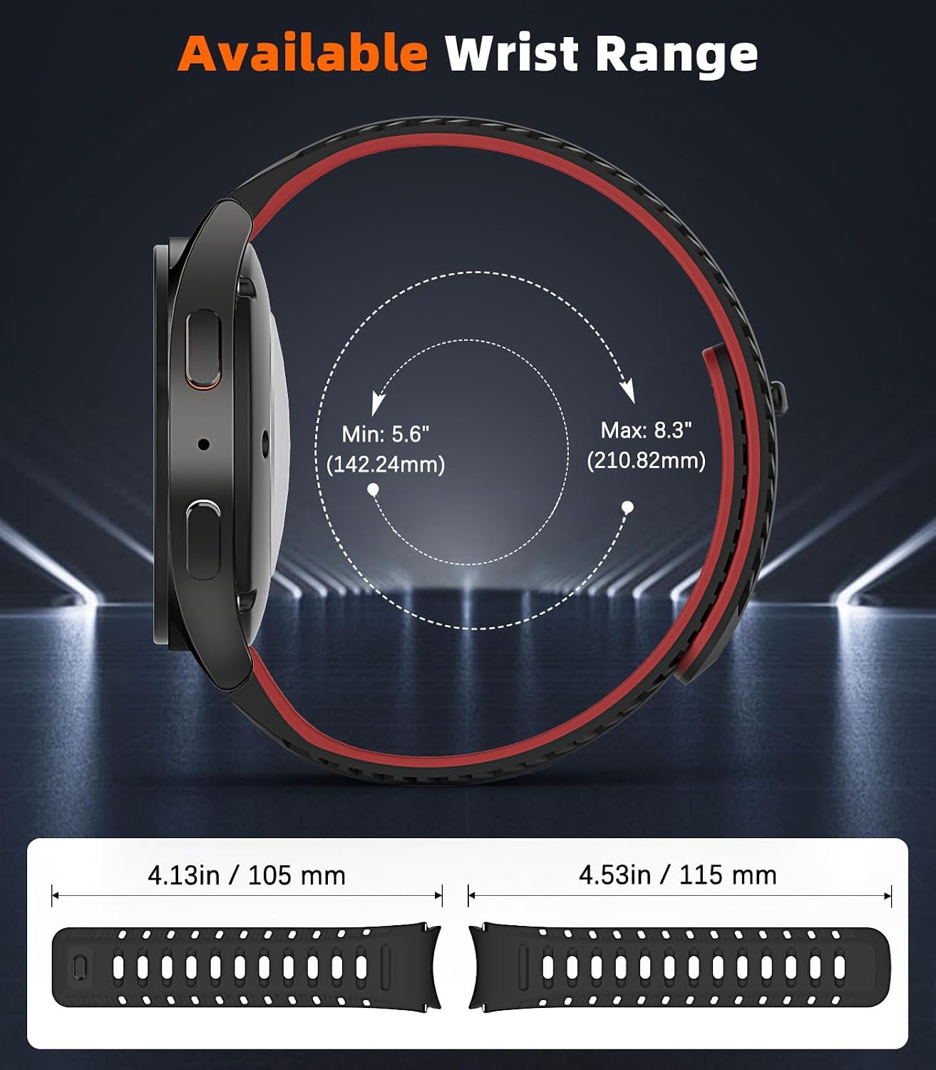 Detalle de MoKo Cinturino Magnetico in Silicone per Samsung Galaxy Watch: compatibilità ampia, comfort e design sportivo