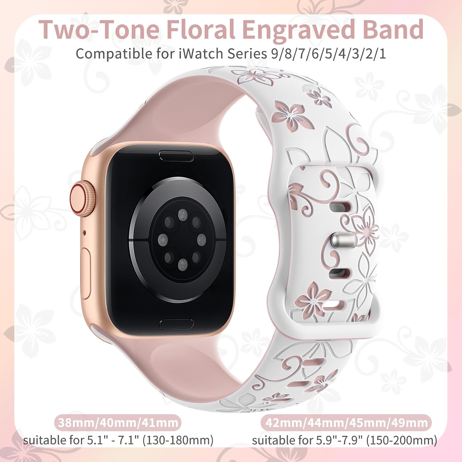 Detalle 2 de Yoohoo Floral engraved watch strap 49mm