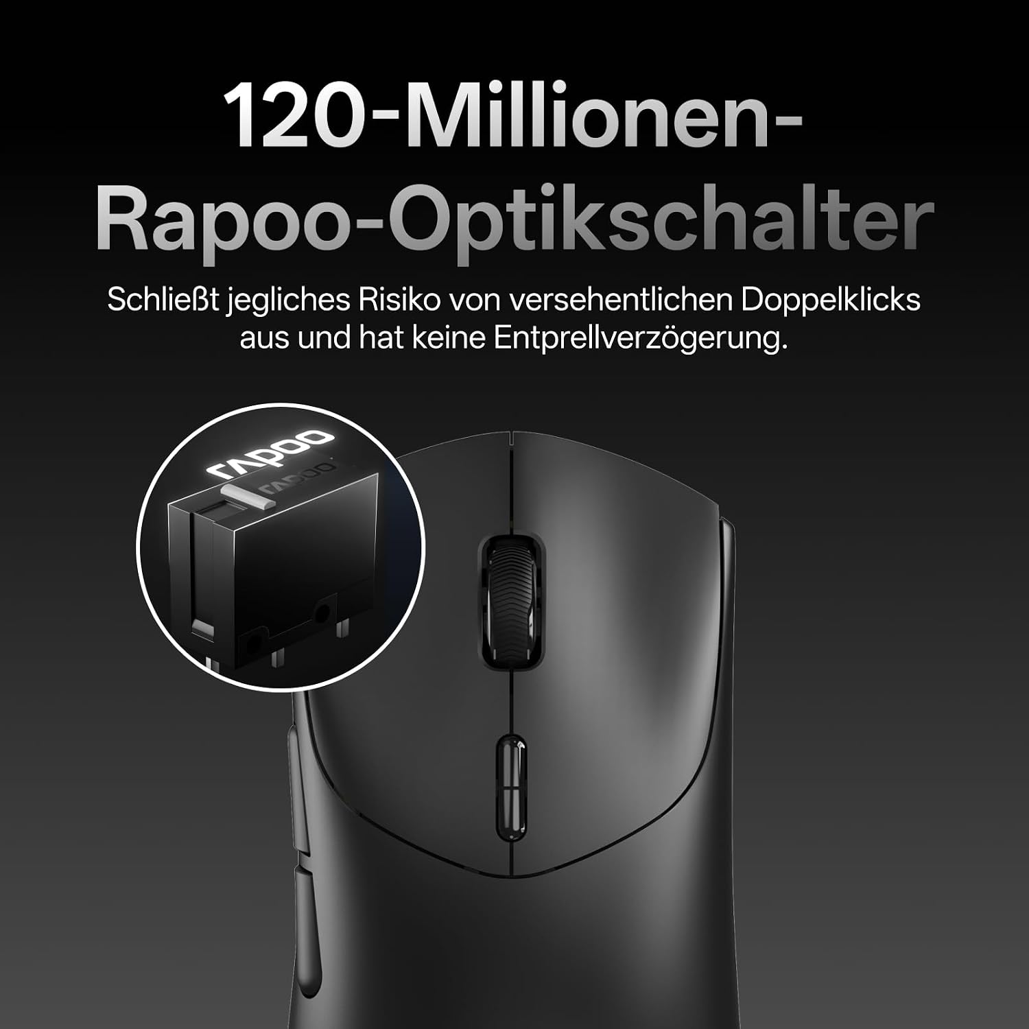 Detalle de Rapoo VT7 MAX Kabellose Gaming-Maus – ultraleichtes Pro-Design mit 30000 DPI und 8K Wireless-Polling