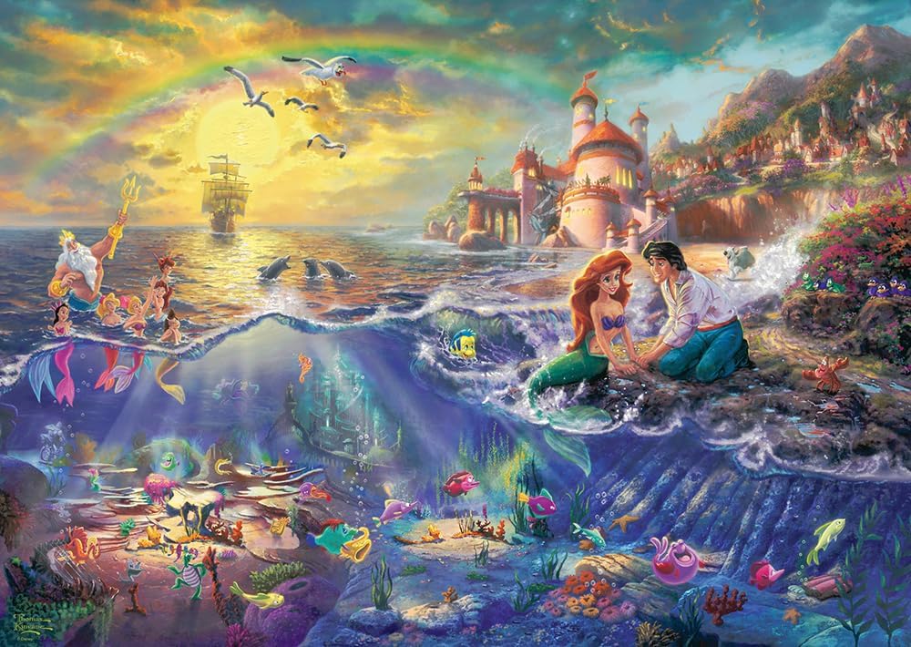Detalle de Thomas Kinkade: Disney La Petite Sirène – Puzzle 1000 pièces