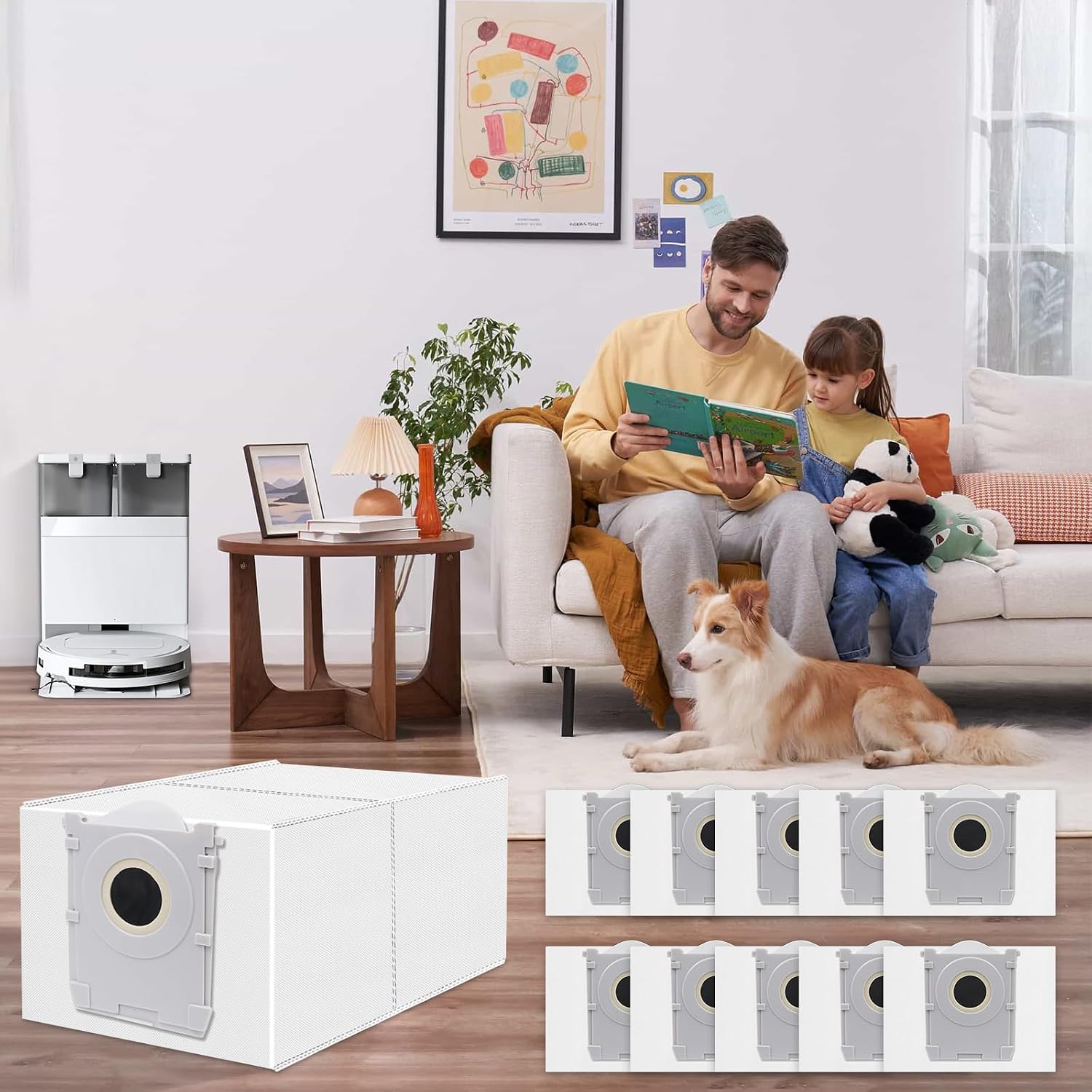 Thumbnail 6 de Sacchetti per ECOVACS T50 Pro Omni e serie compatibili (10 pezzi, 3L, carbone attivo) – controllo polvere ed odori