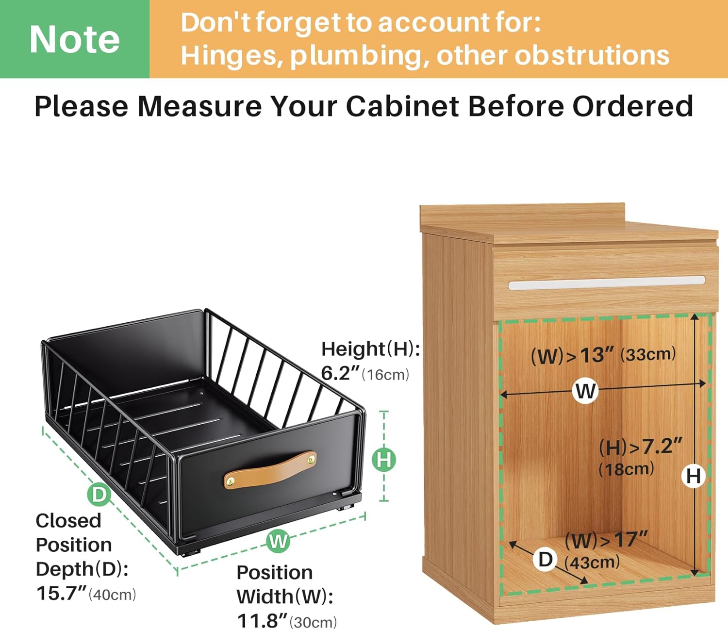 Detalle 2 de Sliding Mesh Cabinet Basket 11.8" Pull-Out Organizer