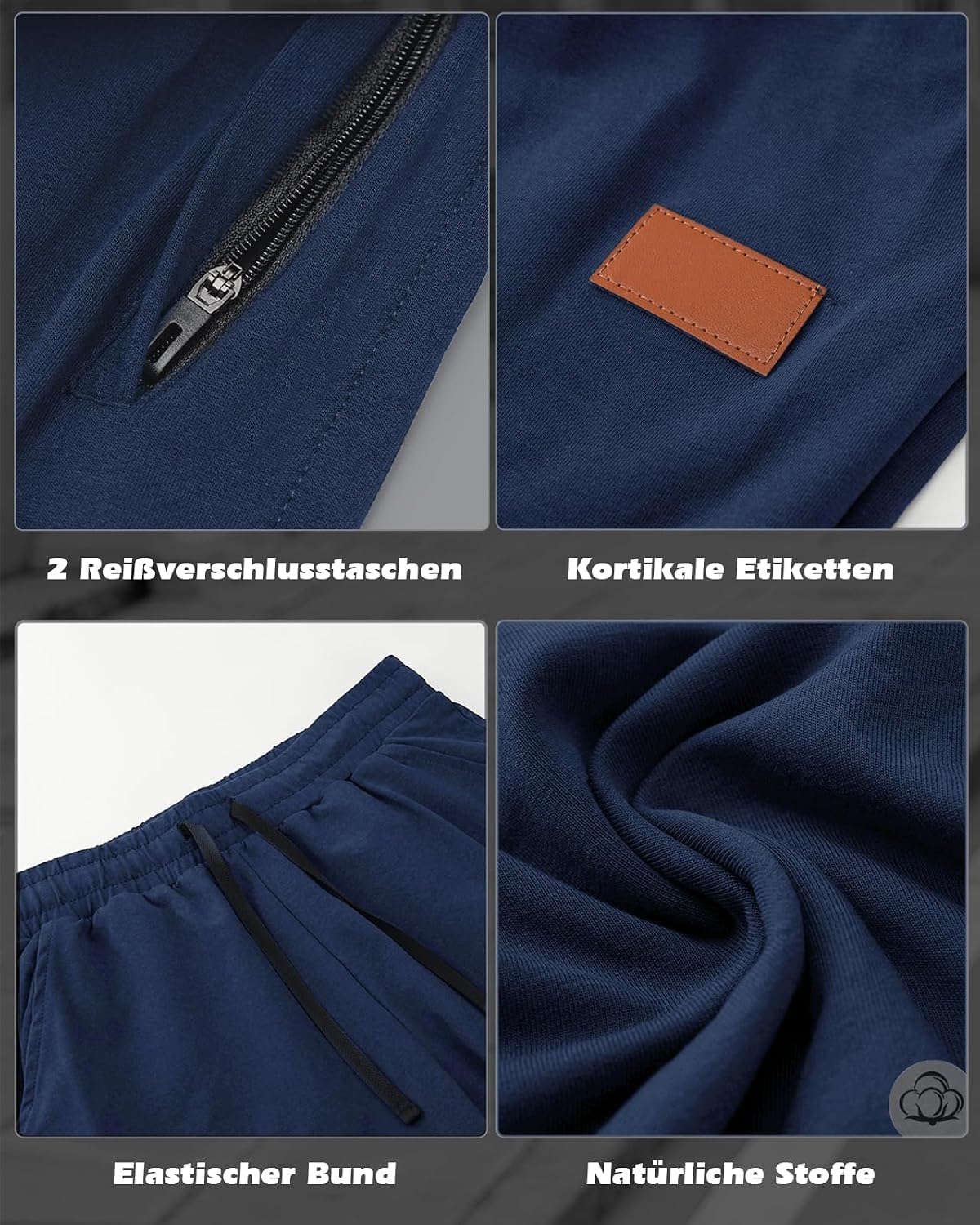 Detalle 2 de HMIYA Jogginghose Herren Baumwolle für Sport