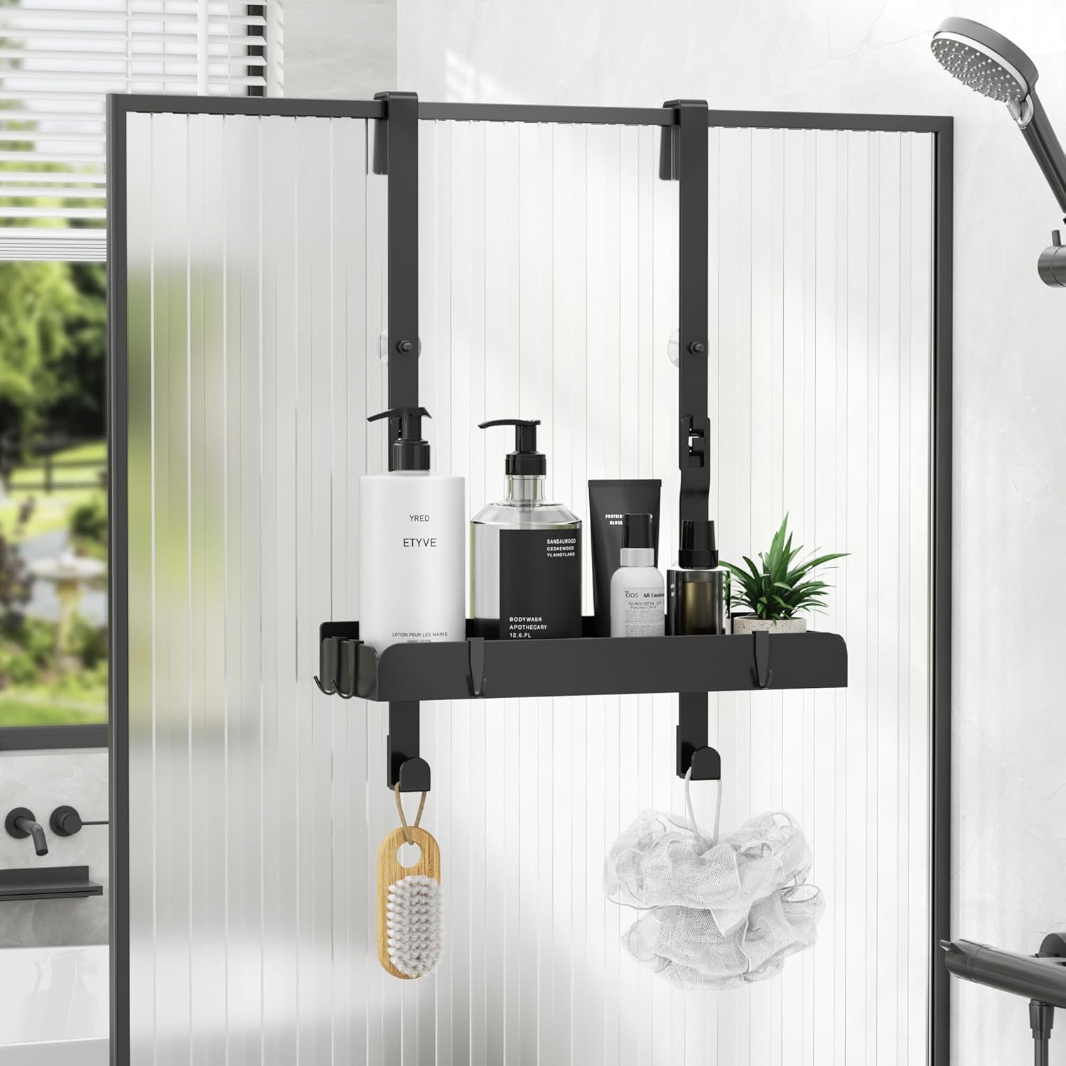 Thumbnail 1 de pickpiff Duschregal ohne Bohren mit 4 Haken, 31,2 x 10,5 cm – Duschablage zum Aufhängen