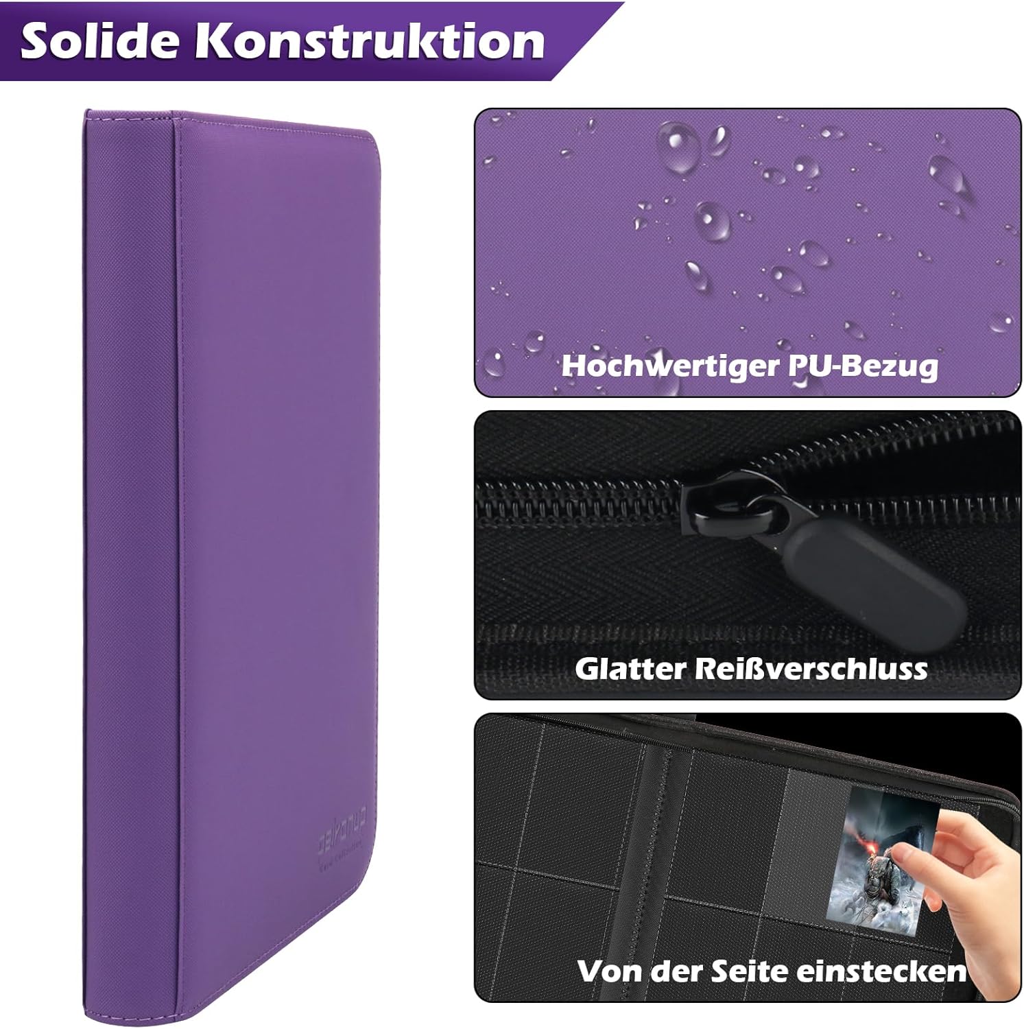 Thumbnail 3 de peiranup Sammelkarten-Album mit Reißverschluss, 540 Pocket (9 Taschen/Seite), 30 Seiten