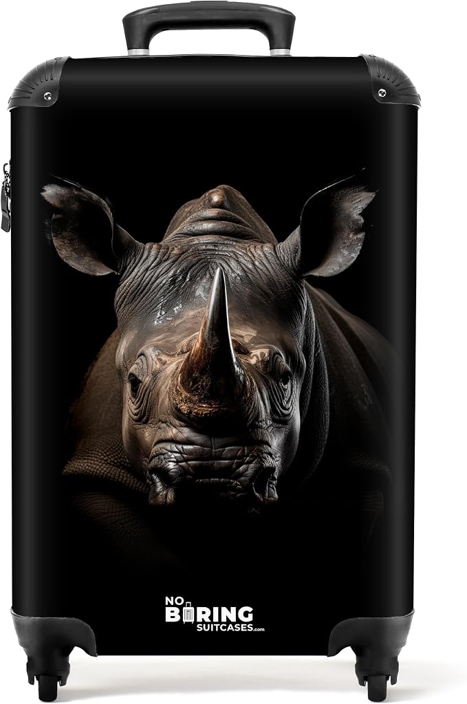 Detalle de NoBoringSuitcases.com Maleta de Cabina Rinoceronte 🦏 10kg Negros