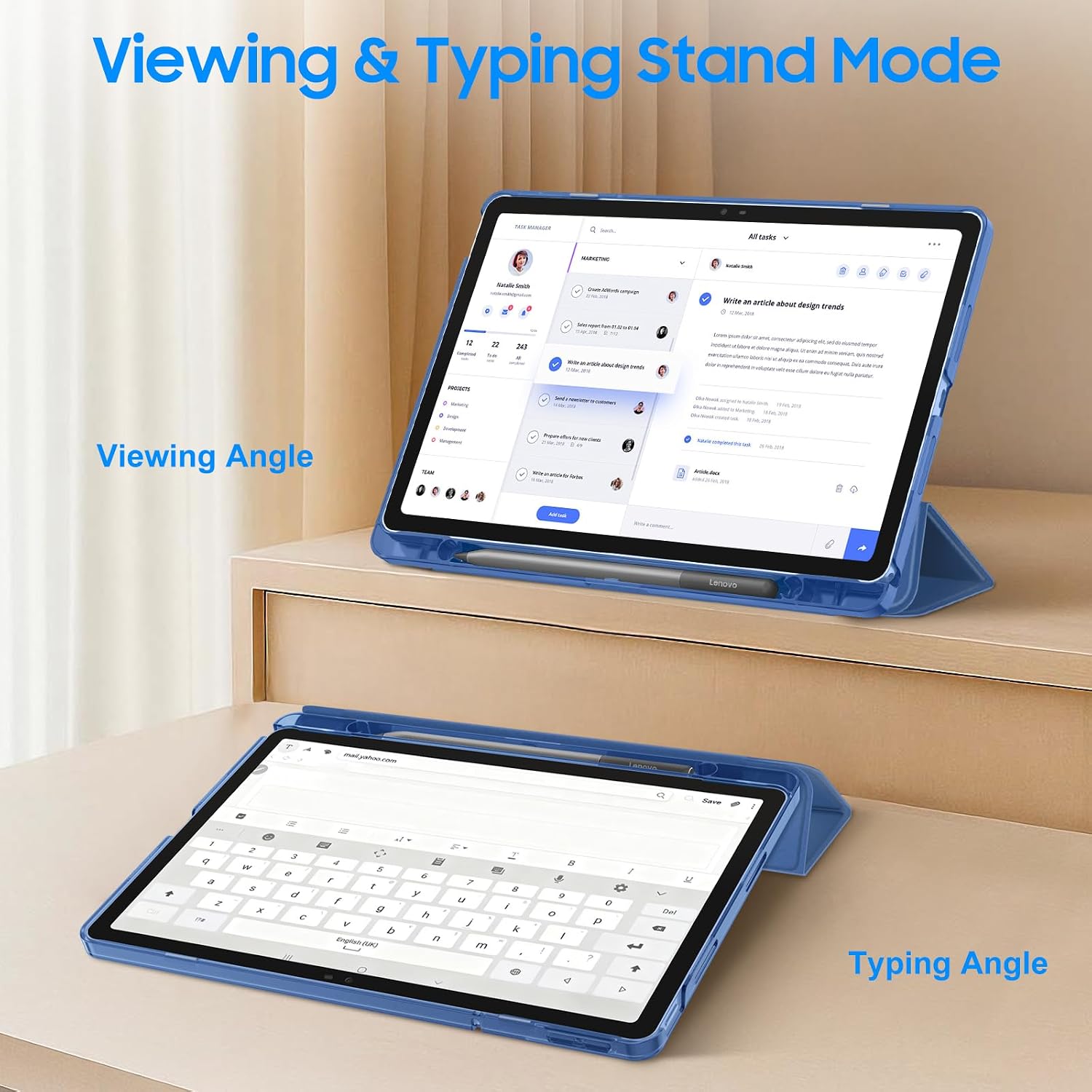 Thumbnail 6 de FINTIE Cover per Lenovo IdeaTab 11'' 2025 (TB-336ZU/TB-336FU) con Portapenna – Sottile e Opaca, Night Navy