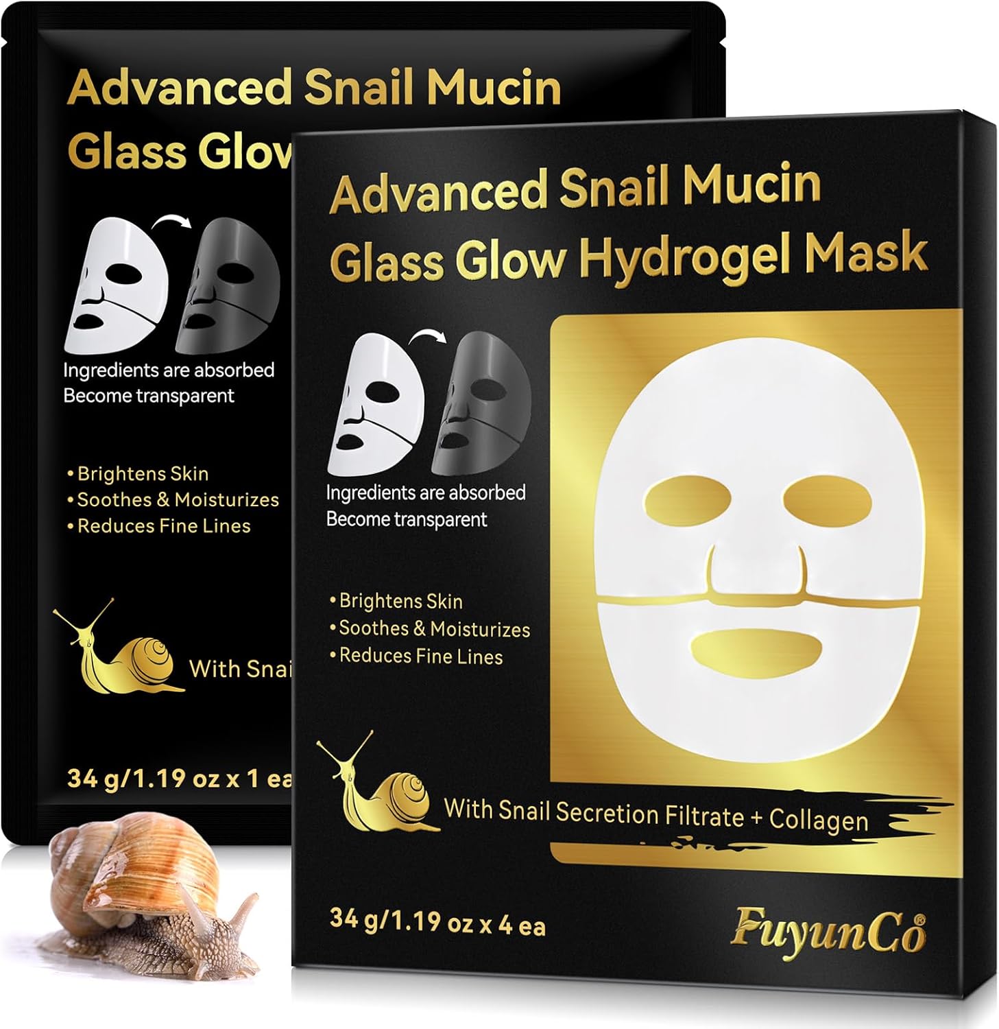 Detalle de Mascarilla Facial de Hidrogel Advanced Snail Mucin Glass Glow