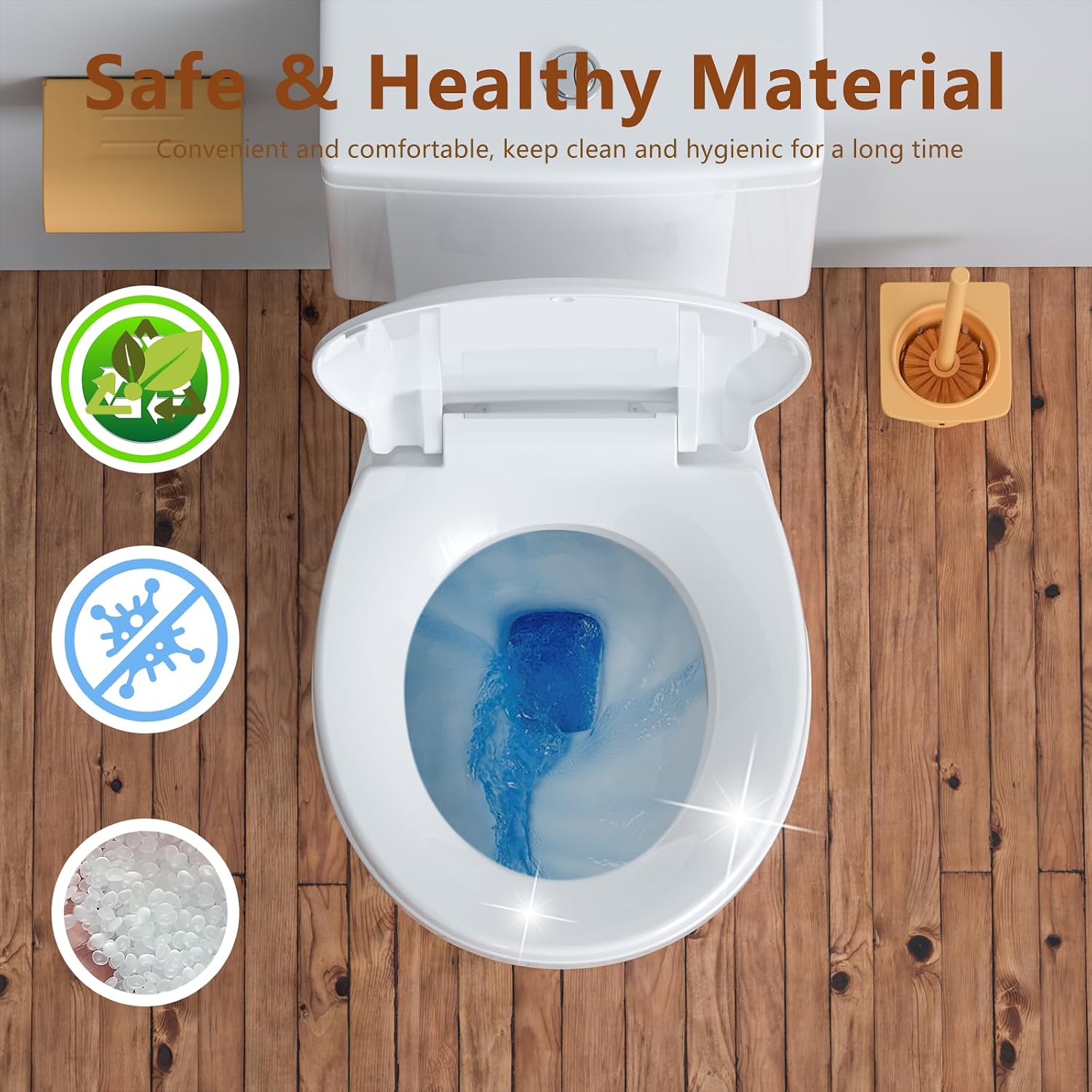 Detalle 2 de Aünsffer 001-1C Round Toilet Seat, 16.5-Inch Polypropylene, Soft Close