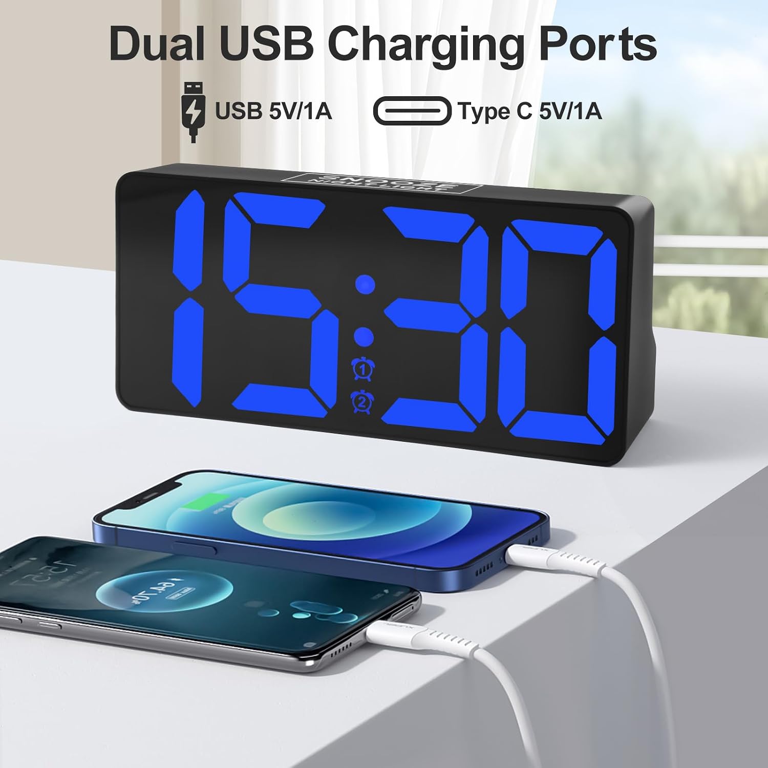 Thumbnail 5 de PPLEE Digital Alarm Clock, 7-inch