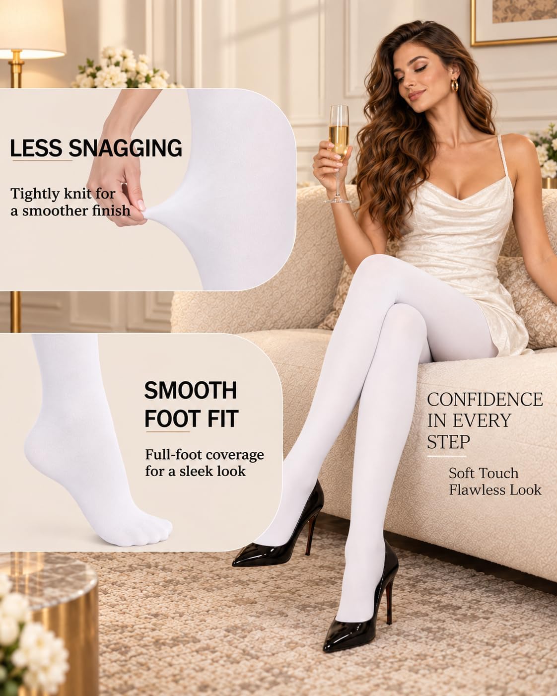 Thumbnail 1 de Hiltzo Fashion Women's 80D Semi-Opaque Footed Tights