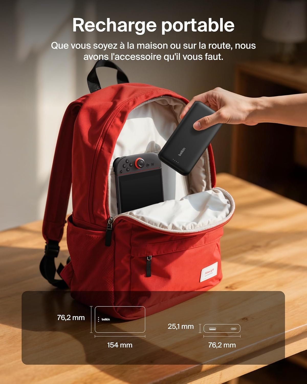 Thumbnail 5 de Belkin Batterie Externe Gaming 20000 mAh 30 W avec câble USB-C intégré (noir)