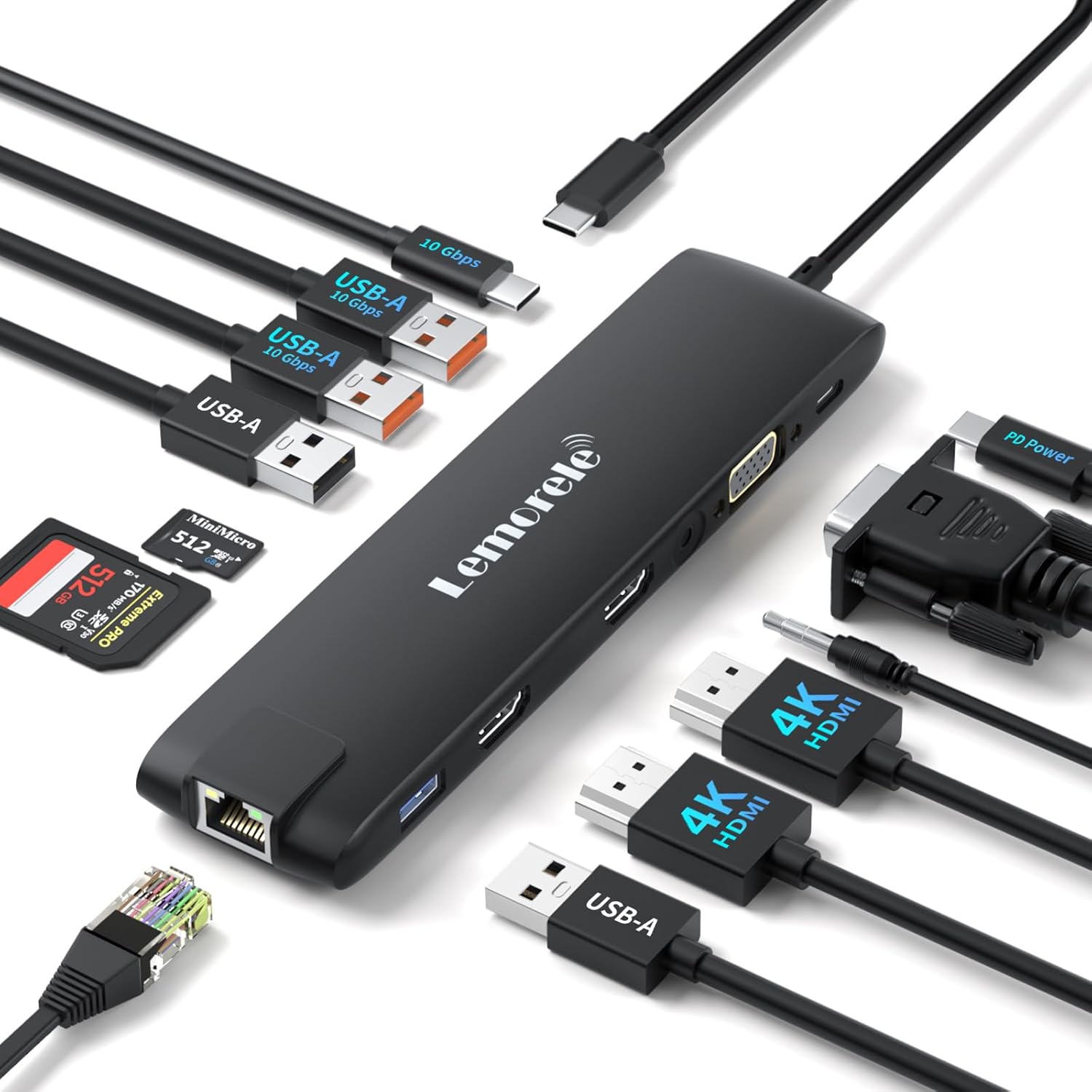 Detalle de Lemorele Mejora 2025 Docking Station USB C