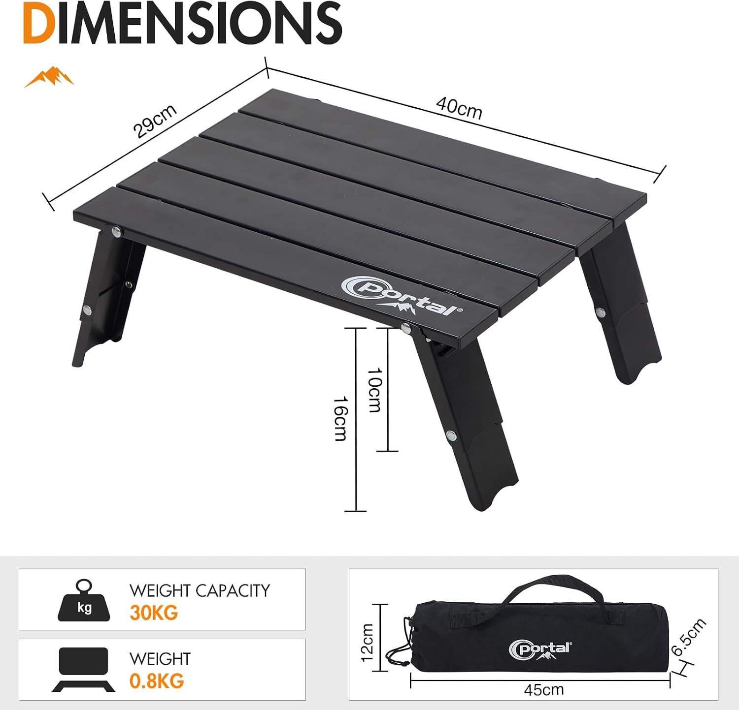 Detalle 2 de Portal Small Folding Camping Table 40x29x16cm