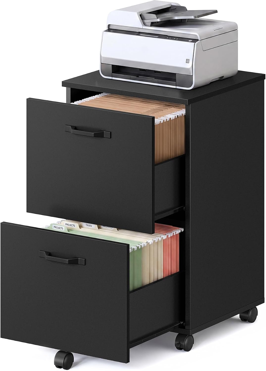 Detalle de VASAGLE UOFC040B16 2-Drawer Rolling File Cabinet 15.7×16.5×27.6 in 🗄