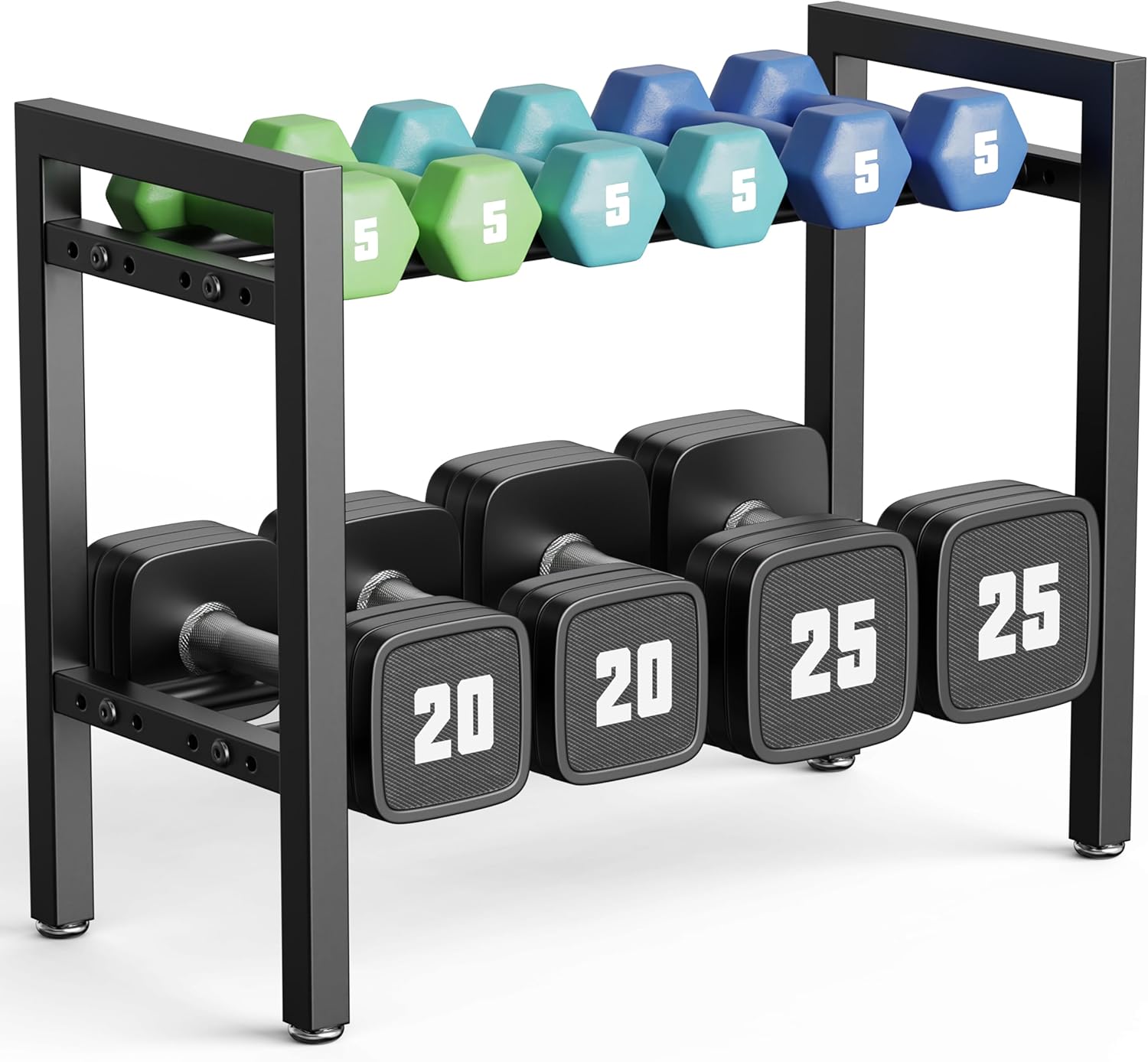 Detalle de 2-Tier Adjustable Dumbbell Rack (19 inch) 250LB capacity weight rack – rack only