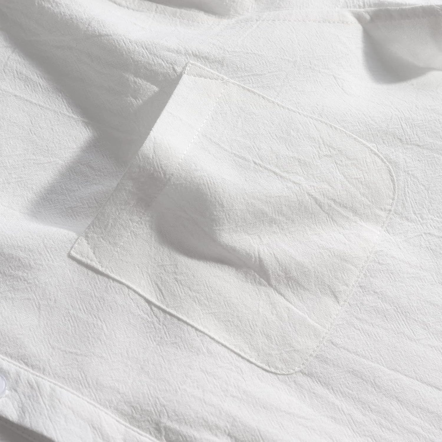 Detalle de LVCBL Camicia da Uomo in Lino Estiva A Maniche Lunghe, Vestibilità Normale