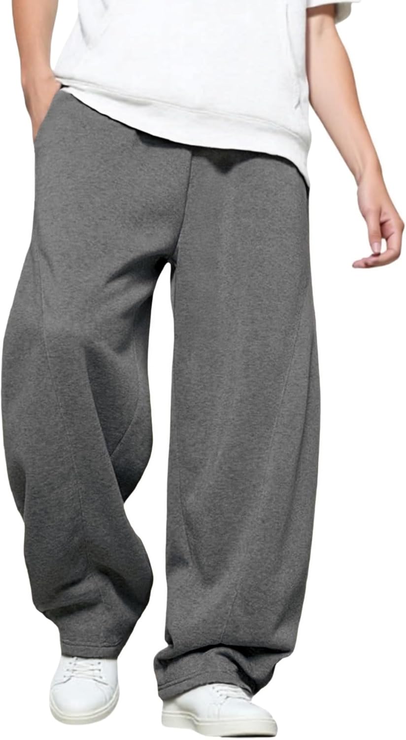 Thumbnail 6 de LuminBlaze Men’s Baggy Sweatpants with Elastic Drawstring Waist – Breathable Wide-Leg Cotton Joggers
