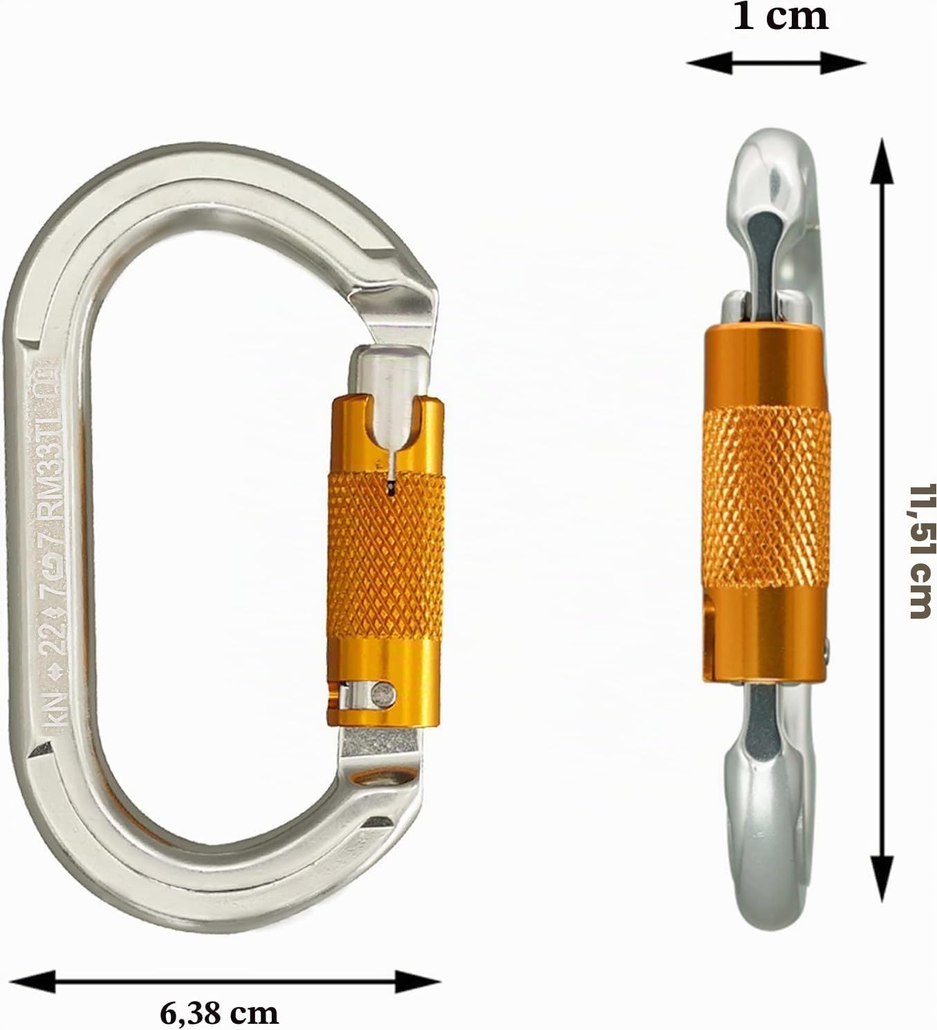 Detalle de SOB Moschettone Arrampicata Ganci per Impieghi Gravosi con Porta a Vite – 2 pezzi