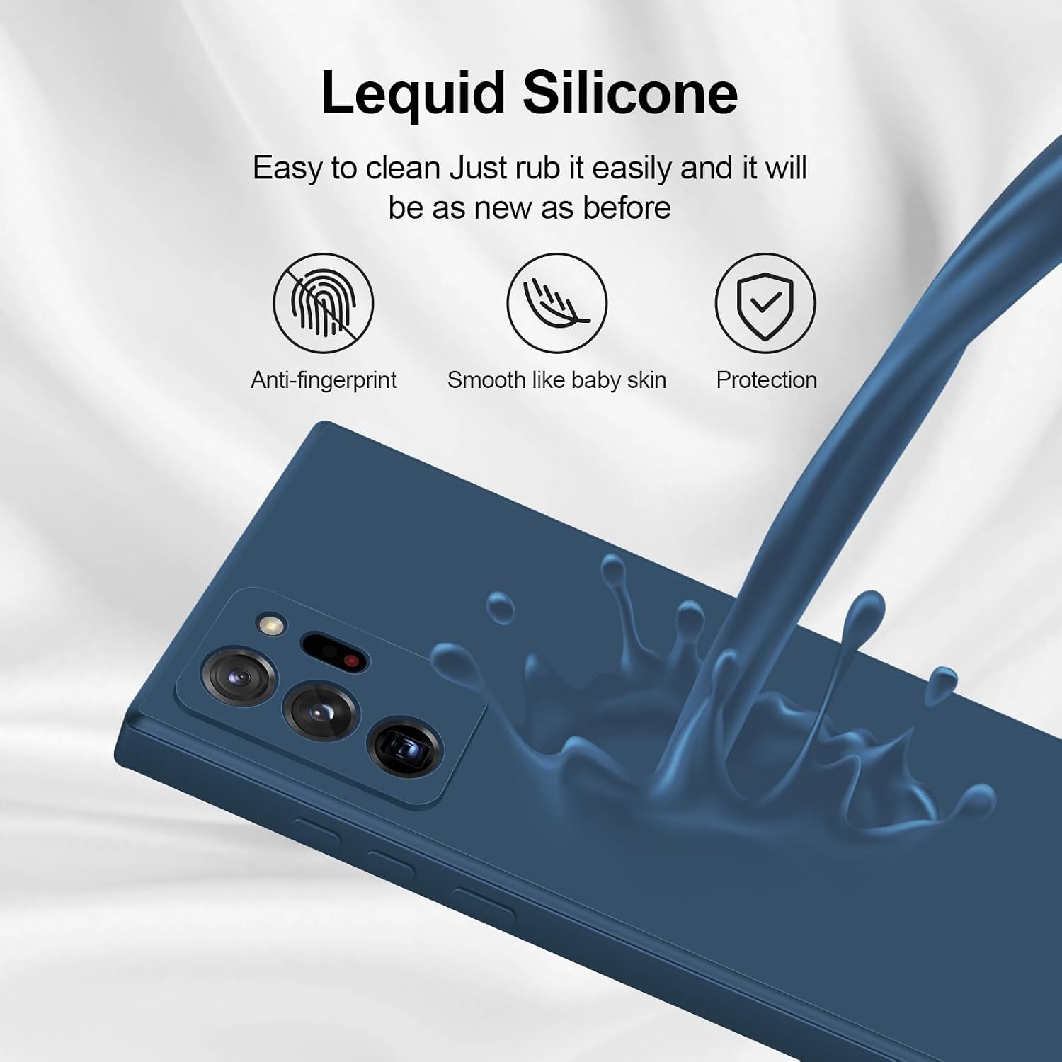 Thumbnail 3 de GiiYoon Hülle für Samsung Galaxy Note 20 Ultra 5G – Liquid Silicone Case in Blau