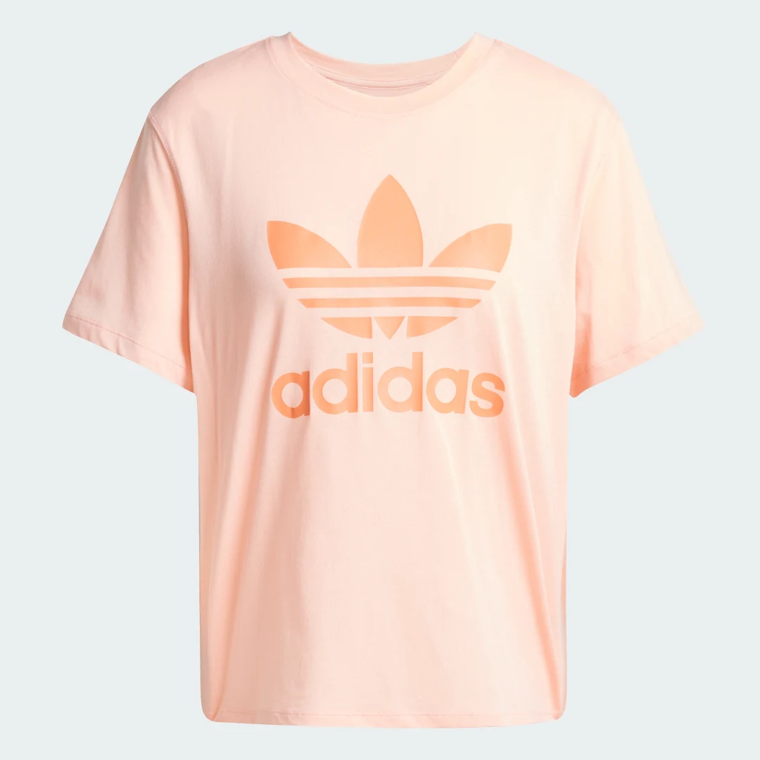 Detalle 2 de Camiseta Adicolor Trefoil Boxy de Adidas – Rosa