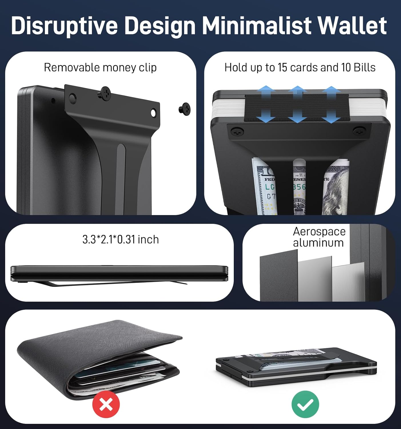 Thumbnail 5 de Fallinep Diebstahlschutz Kartenetui Ultradünne – Slim Wallet AirTag