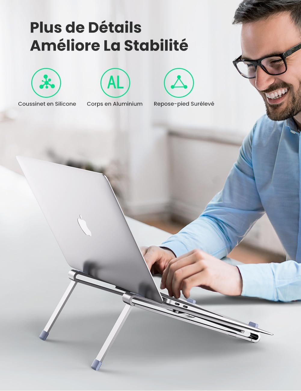 Thumbnail 4 de UGREEN Support ordinateur portable ventilé réglable 8–15,6" 💻