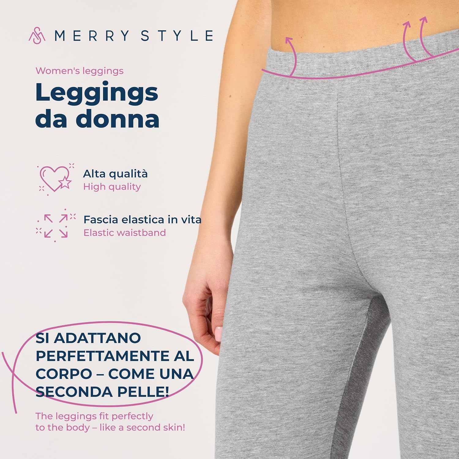 Detalle de Merry Style MS10-199 Leggings 3/4 in cotone