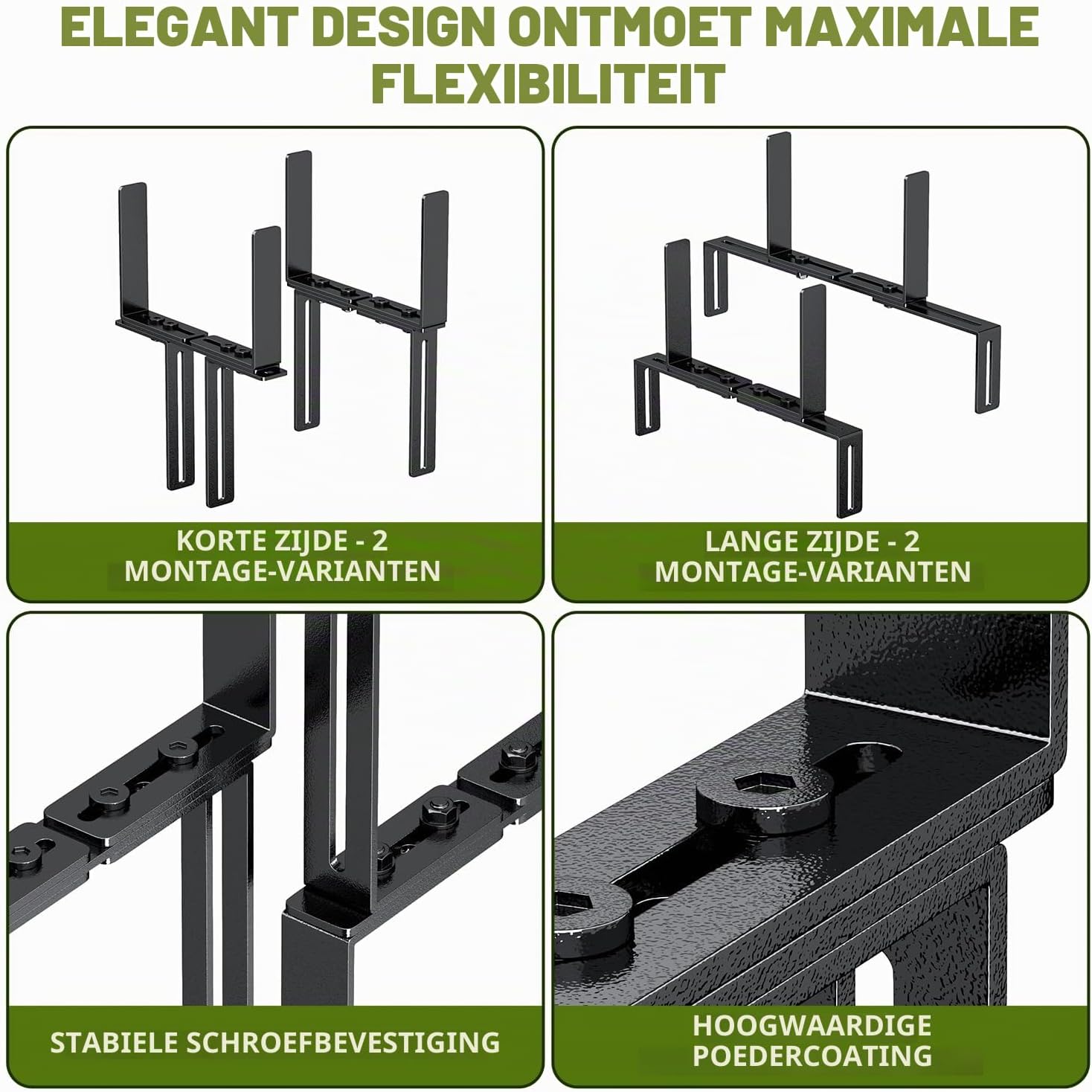 Detalle de HFHOME YM0546 H-vormige bloembakhouders voor balkon, zonder boren