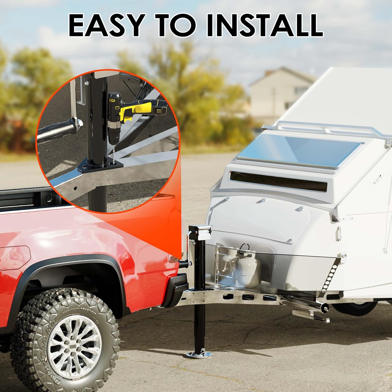 Detalle 2 de YOMILINK 5000 lbs A-Frame Trailer Jack 15" Lift