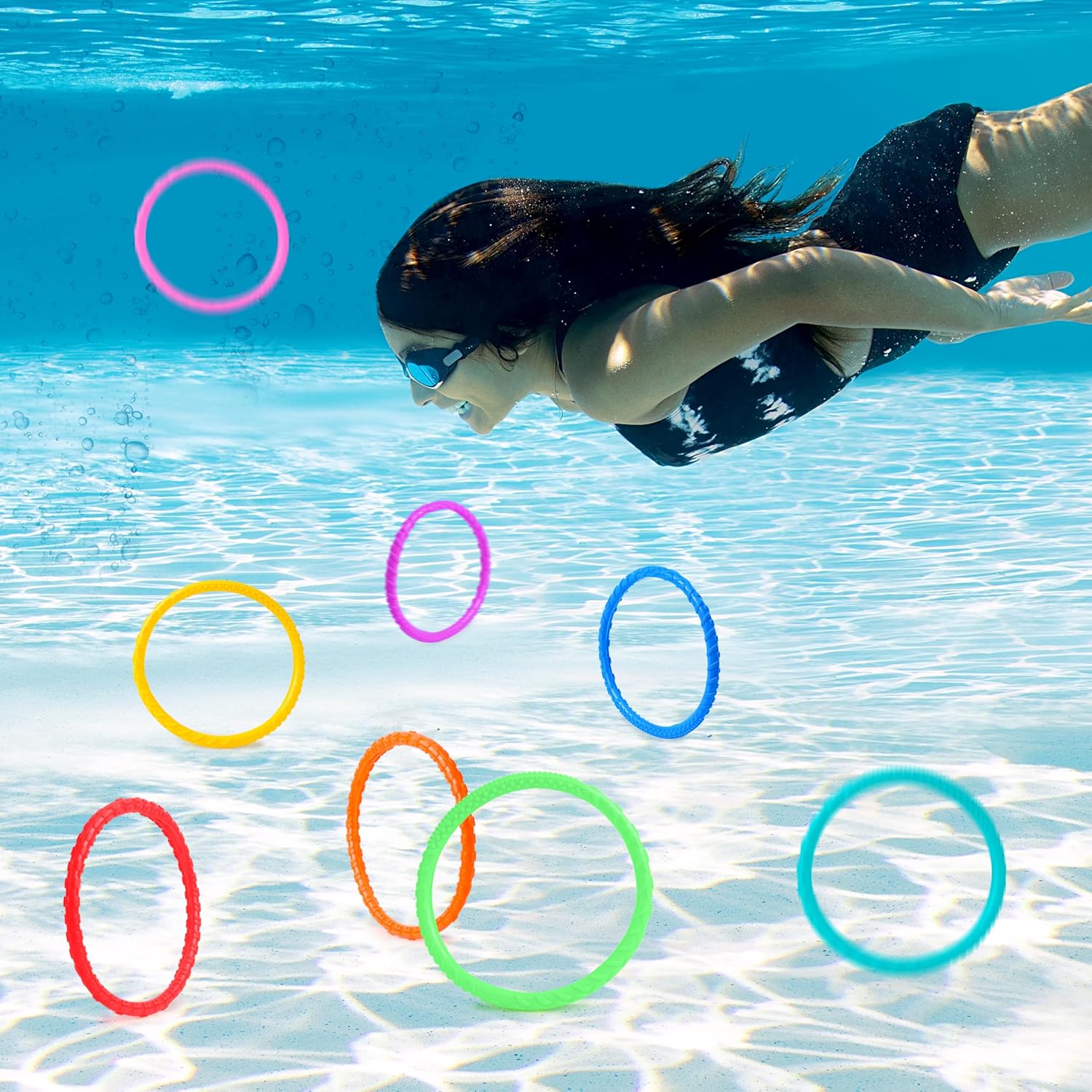 Detalle de JOYIN dive rings 8 pack for kids