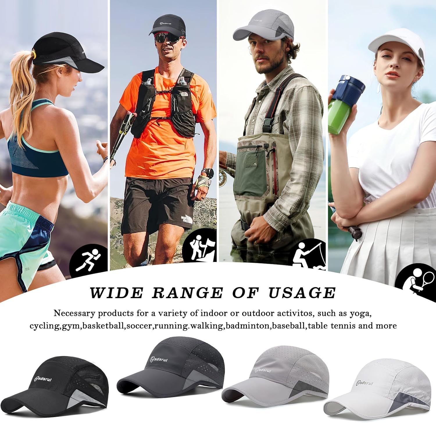 Thumbnail 6 de AYPOW Quick Dry Mens Baseball Cap 2 Pack