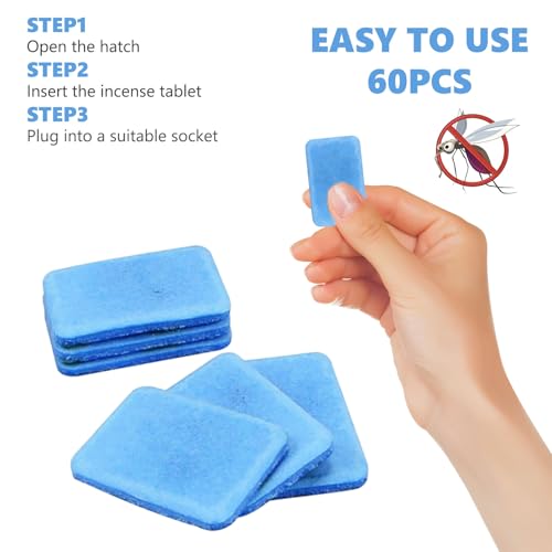 Detalle de BOGCLEE – 60 Plaquettes Anti-Moustiques pour Diffuseur Électrique (Camping et Plein Air)