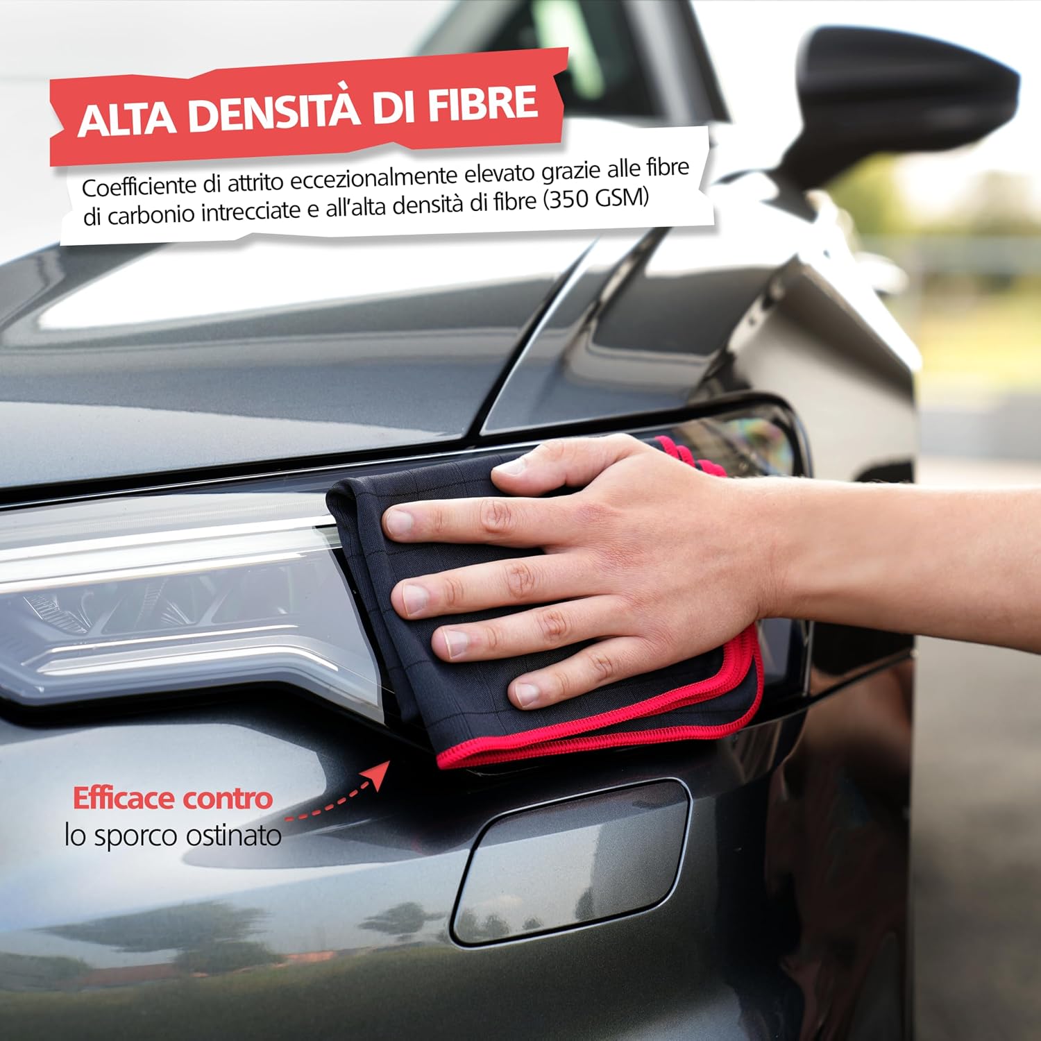 Detalle de SPRINGER ZX1400 - 2 Panni in Carbonio 50 x 40 cm, senza striature né pelucchi per cristalli auto, vetri, display e specchi