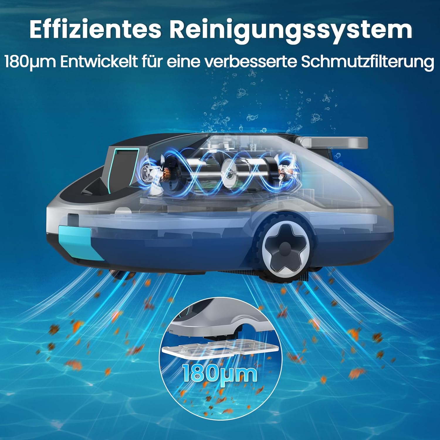 Thumbnail 3 de Kabelloser Poolroboter mit Akku: Poolroboter Akku C1 für bis zu 200 Minuten Laufzeit