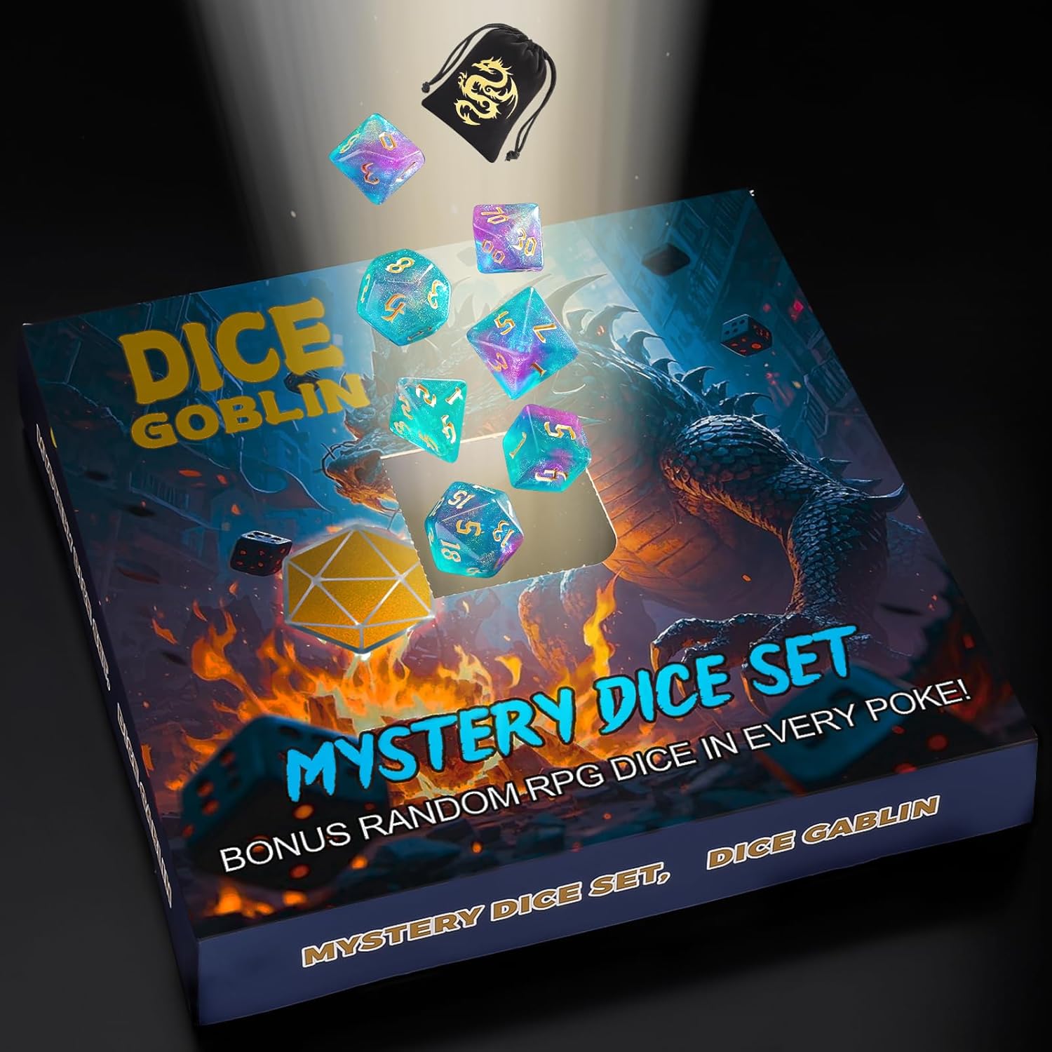 Thumbnail 5 de QMAY Mystery Dice – 9 polyhedral dice sets (63 pieces) in random style