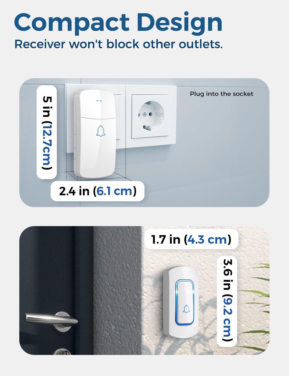 Detalle de AVANTEK wireless doorbell 1312 ft range kit