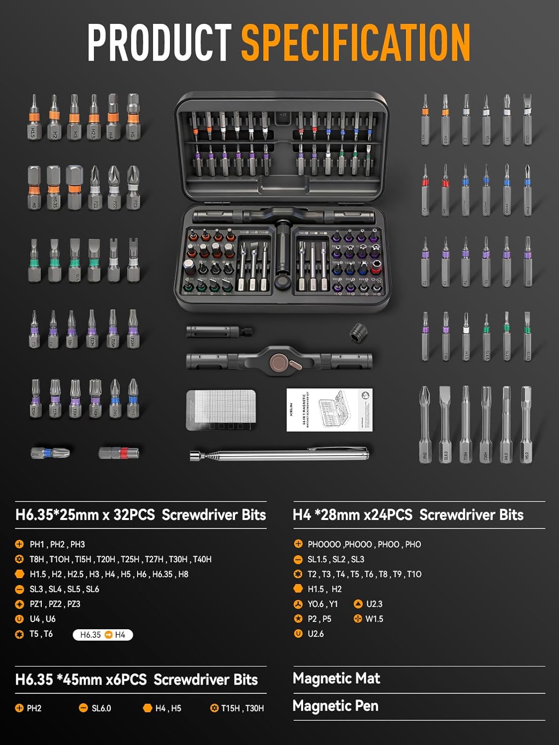 Thumbnail 6 de KELIN 68 in 1 Magnetic Ratchet Screwdriver Set
