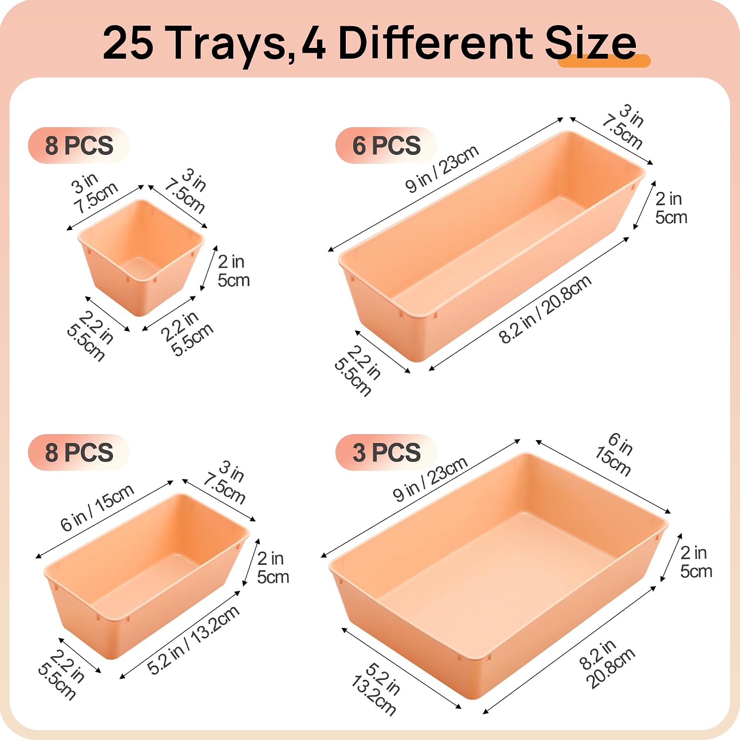 Detalle 2 de Vtopmart Plastic Drawer Organizers, 4 Sizes